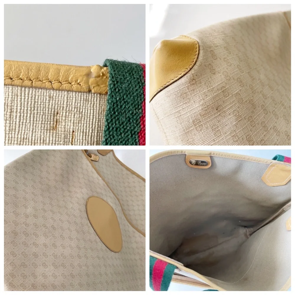 Gucci vintage micro Guccissima monogram canvas and leather Italian stripe bag